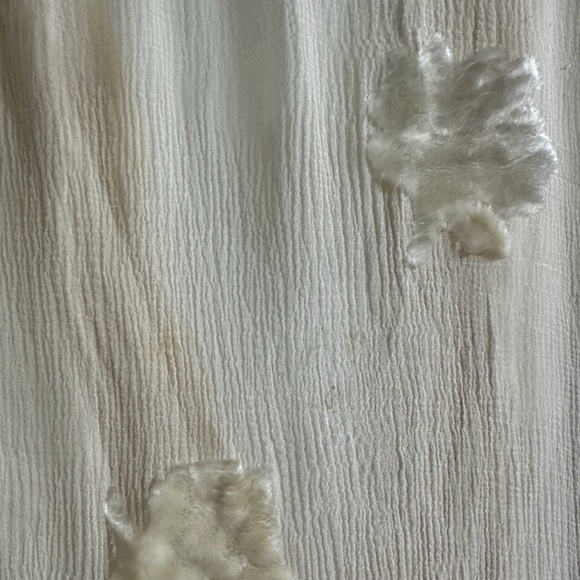 Vintage Elegant Cream Sheer Floral Velvet Robe with Metal Clasp - Picture 10 of 10